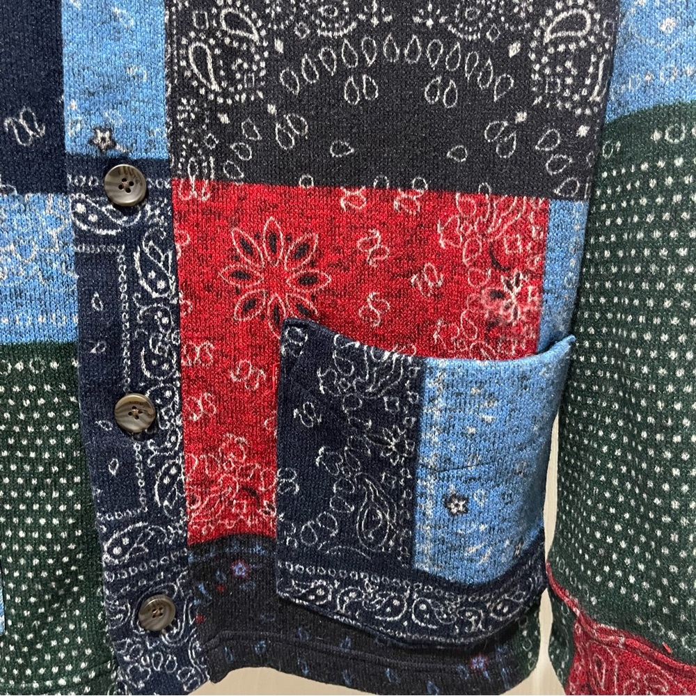 Levi's Mens XL Colorful Patchwork Cardigan - Picture 4 of 11